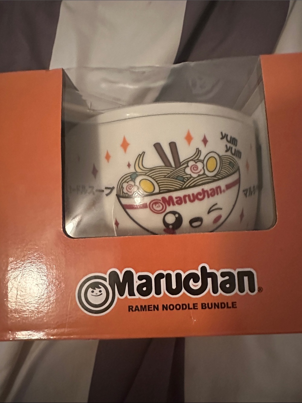 Maruchan Ramen Noodle Bowl Mug - White with Orange Accents BNWT